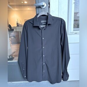 Mizzen + Main Black Leeward Dress Shirt - Medium Trim Fit